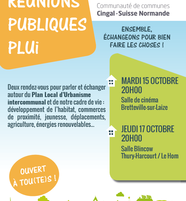 Réunions publiques PLUi : retenez les dates !
