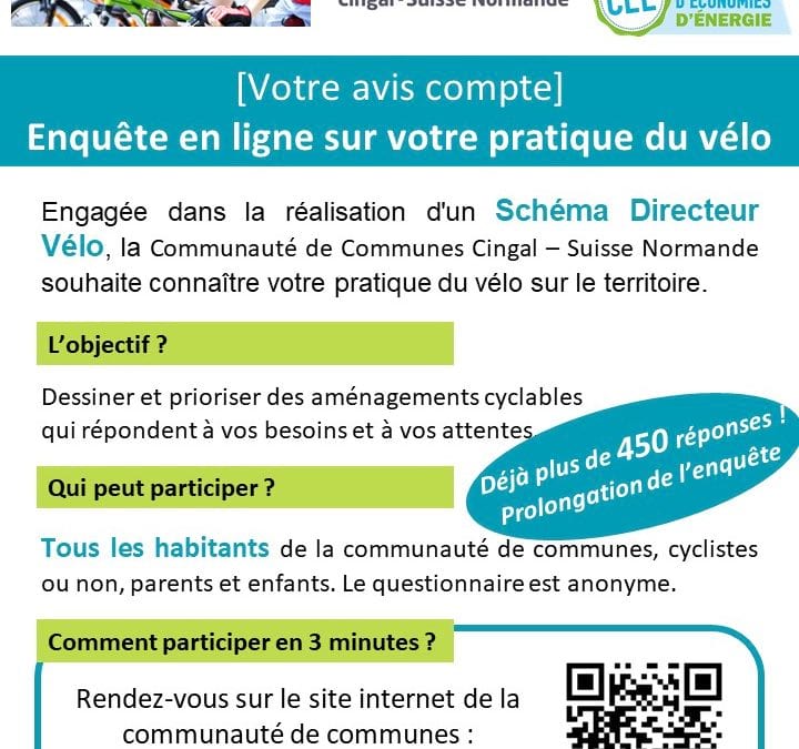 Prolongation de l’enquête en ligne sur les pratiques cyclables