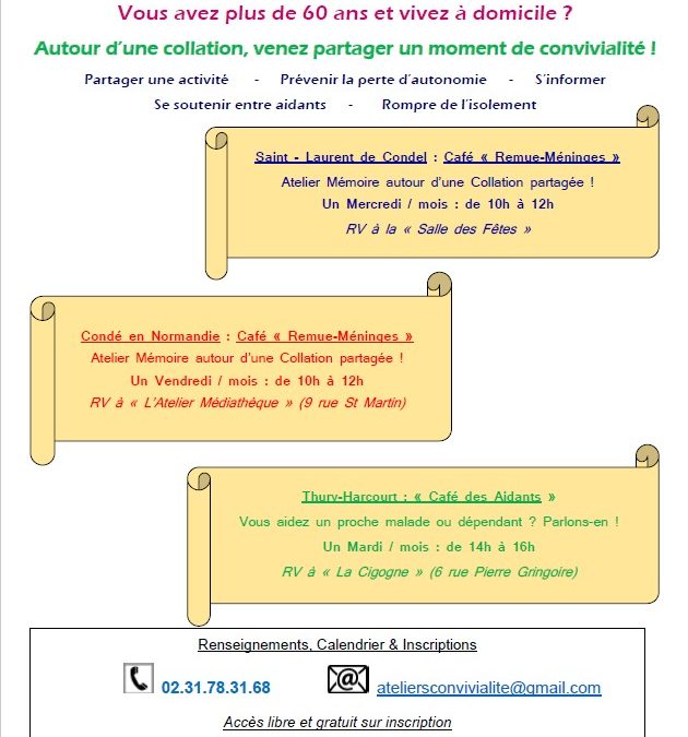 Ateliers échanges et convivialité pour les séniors