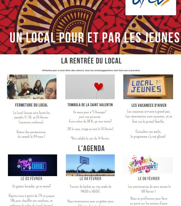 Le Bulletin de Février 2023 du Local Jeunes de l’UFCV