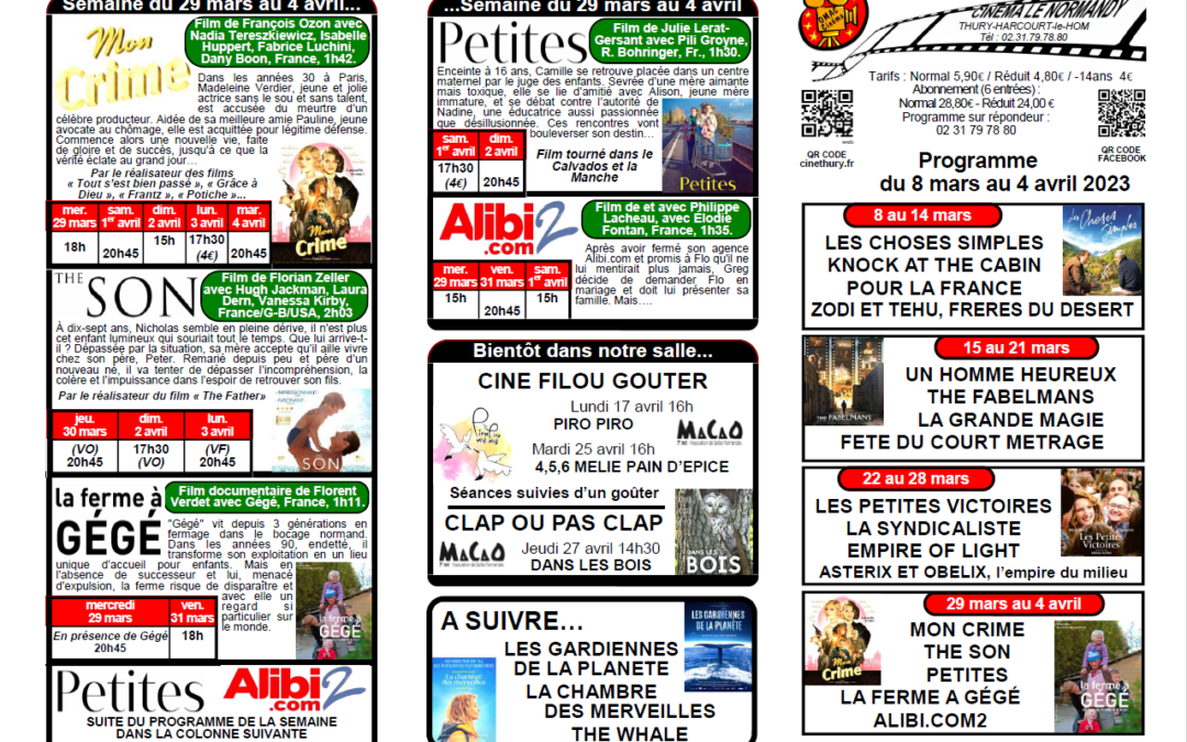 Cinéma Le Normandy à Thury-Harcourt-le-Hom / Programmation de Juin