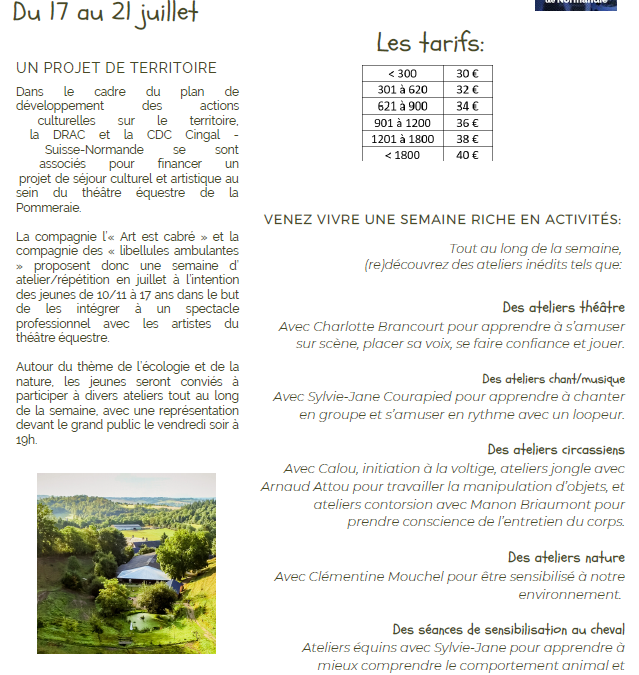 UFCV – Séjour au théâtre équestre en Juillet 2023