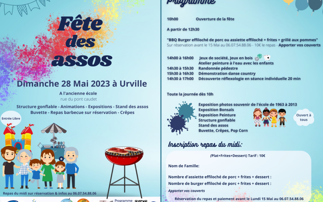 Fête des associations à Urville – Dimanche 28 Mai 2023