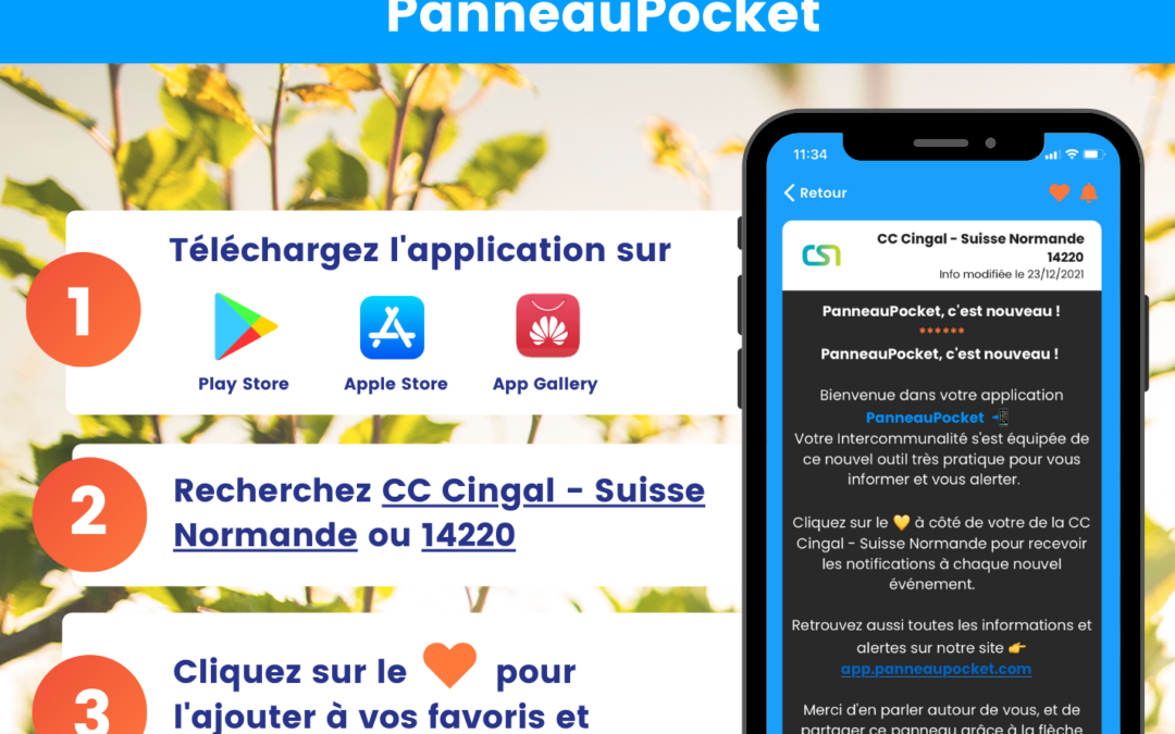 Retrouvez l’actualité de la CDC sur Panneau Pocket !