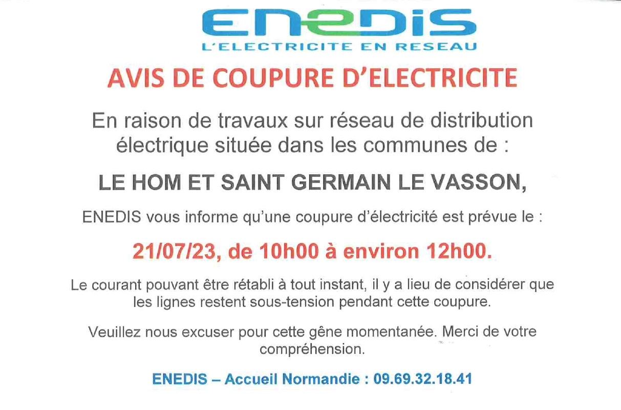 » Avis de coupure d’électricité le 21 juillet 2023 — free download