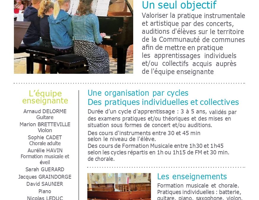L’école de musique intercommunale fait sa rentrée !