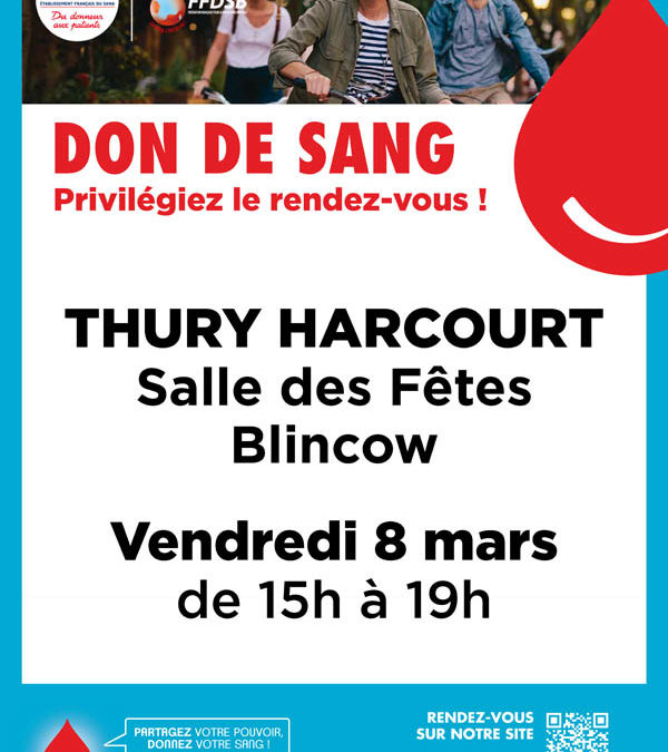 Collecte de sang à Thury-Harcourt-le-Hom