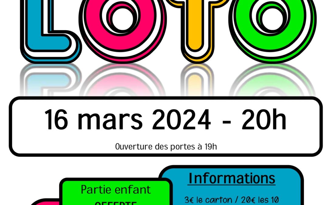 L’APE La Récré des Cartables organise un loto pour soutenir les projets éducatifs à Saint-Rémy-sur-Orne