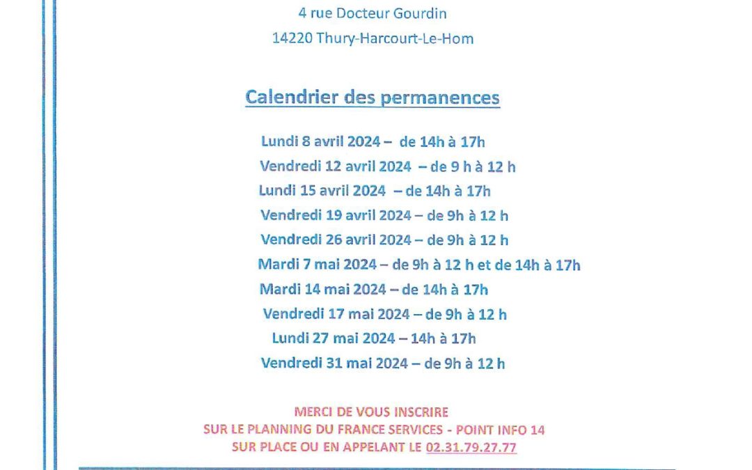 Permanences du centre des finances publiques organisées avec le Point Info 14