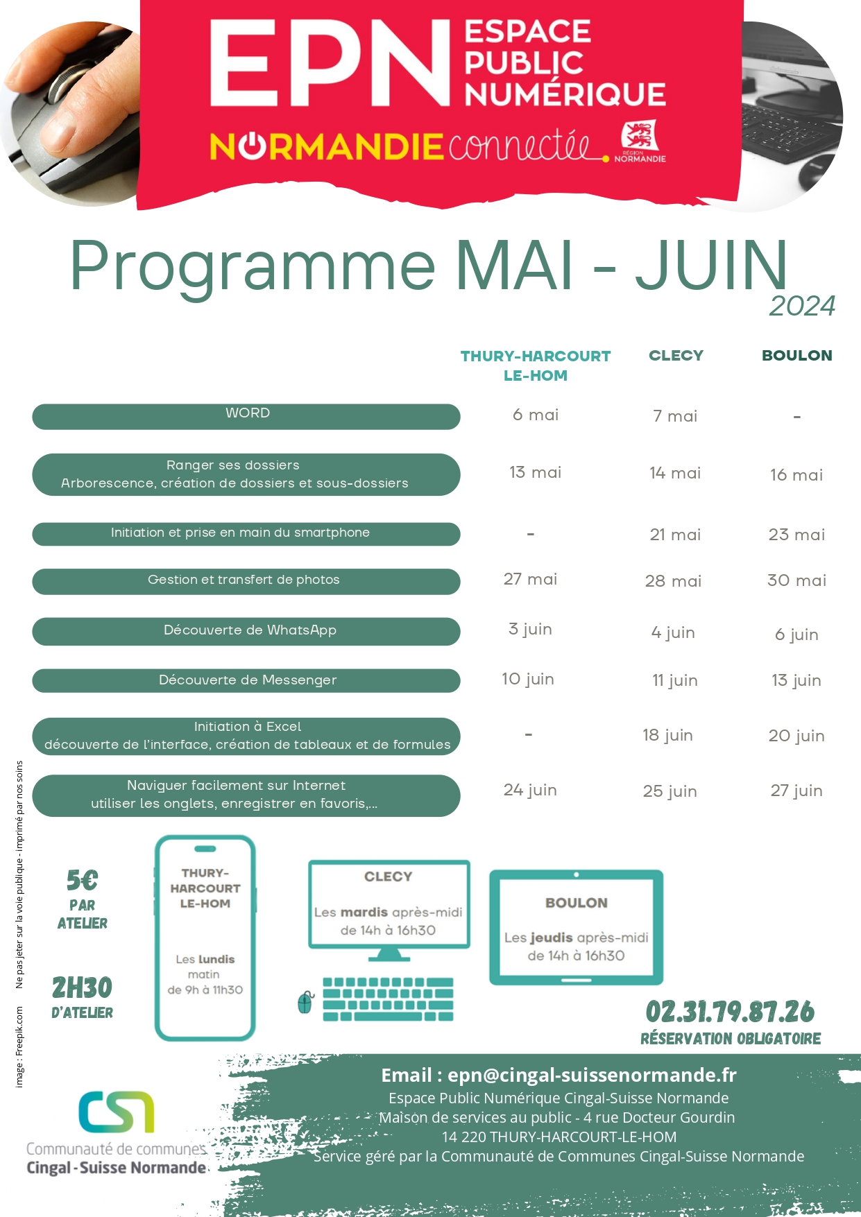 » Découvrez le programme pour les mois de mai et juin pour les ateliers ...