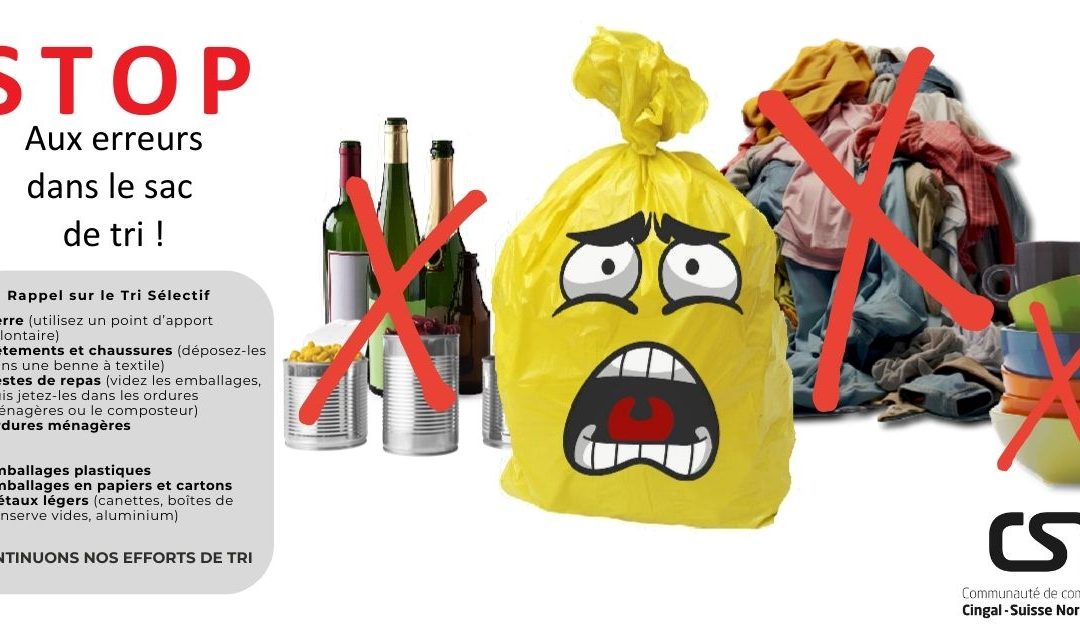 Stop aux erreurs de tri dans les sacs jaunes