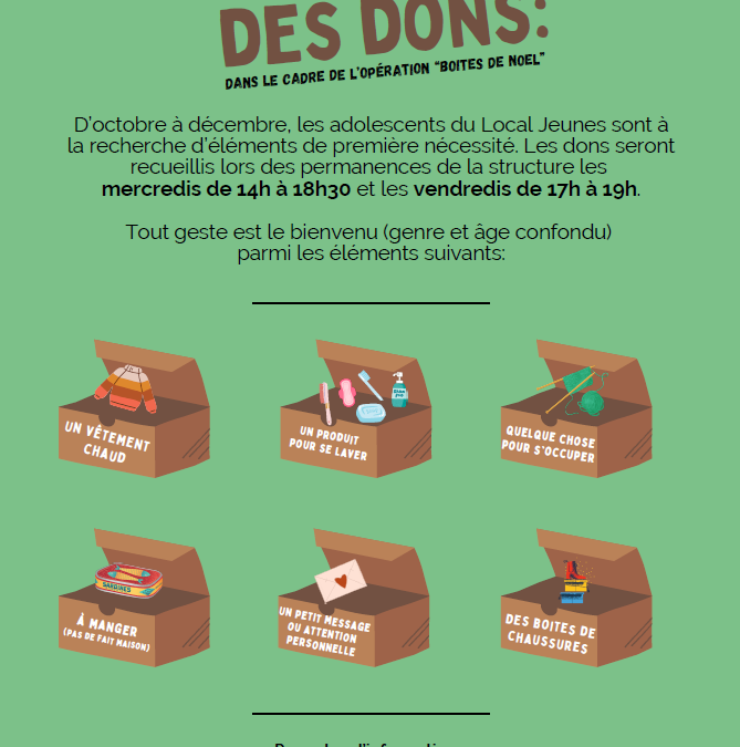 Le local jeunes UFCV de Thury-Harcourt-le-Hom lance sa collecte de dons