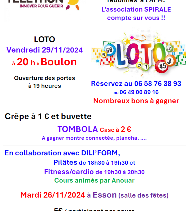 Loto à Boulon pour soutenir le Téléthon