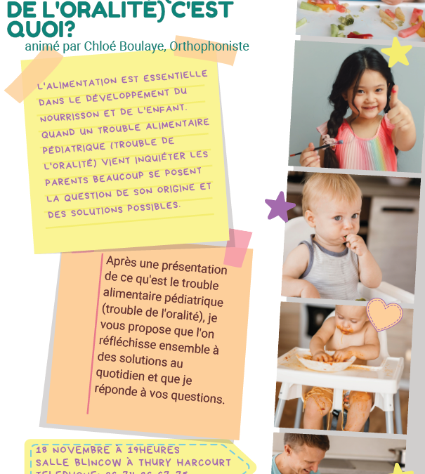 Soirée Espace Parents le 18 novembre : troubles de l’oralité