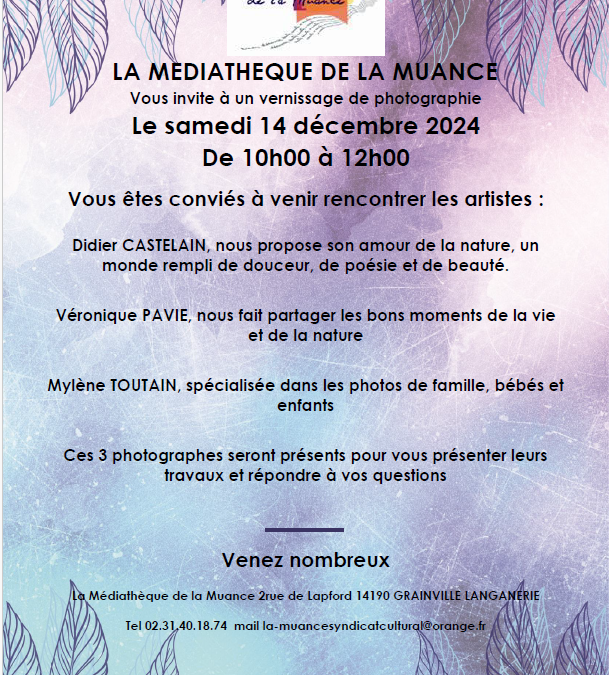 Vernissage à la Médiathèque de Grainville-Langannerie