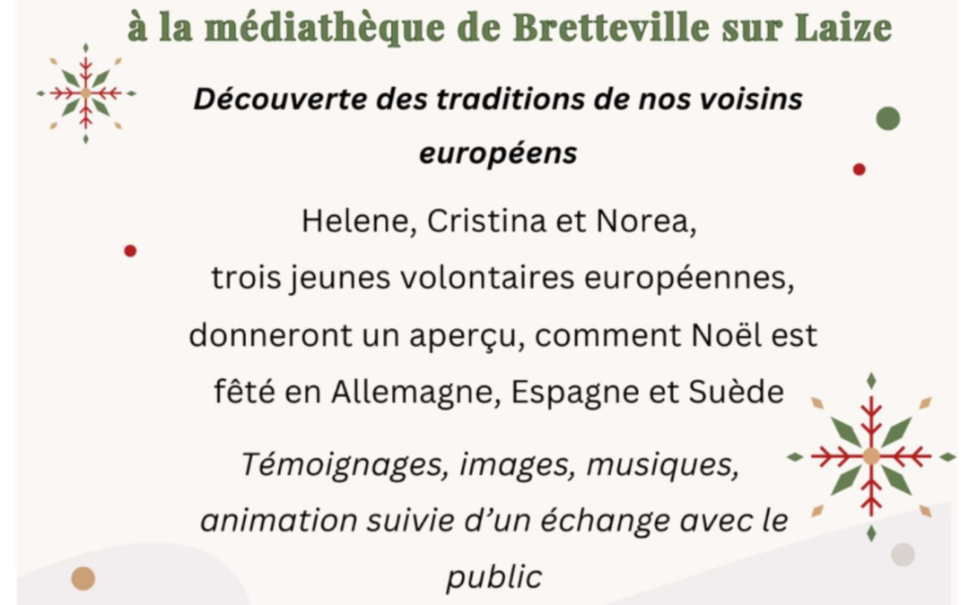 Animation : Noël en Europe – Mercredi 4 décembre à 10h00