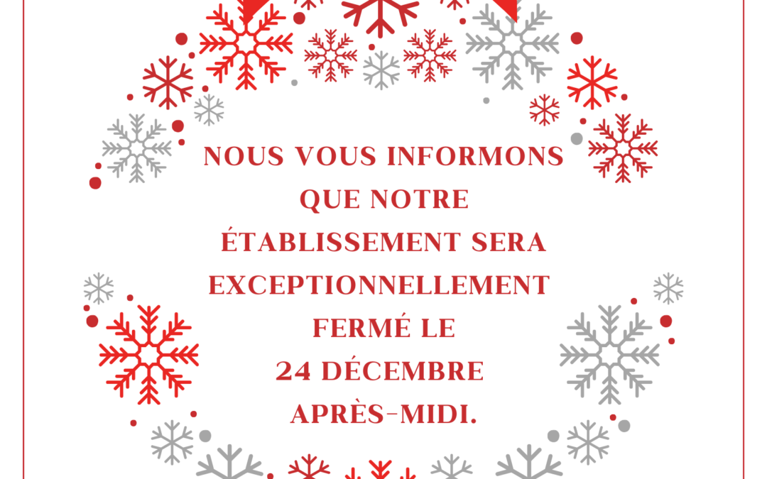 Le siège de la communauté de communes sera fermé exceptionnellement le mardi 24 décembre après-midi