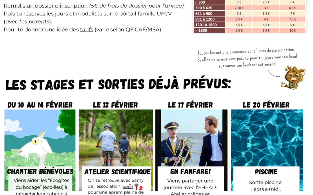 Vacances d’hiver au Local Jeunes UFCV à Thury-Harcourt-le-Hom