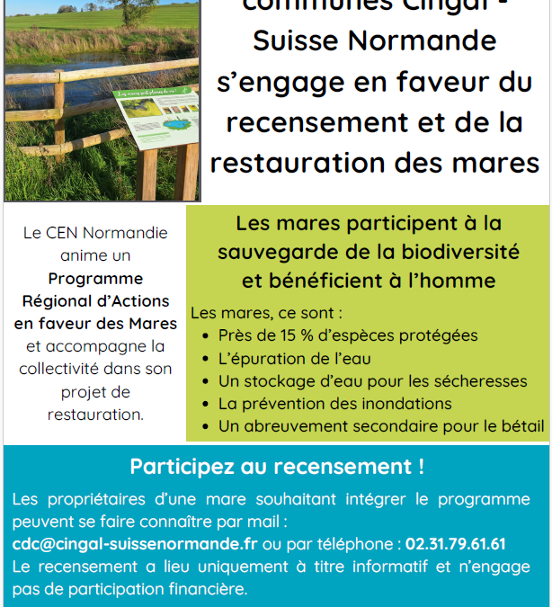 Recensement et restauration des mares