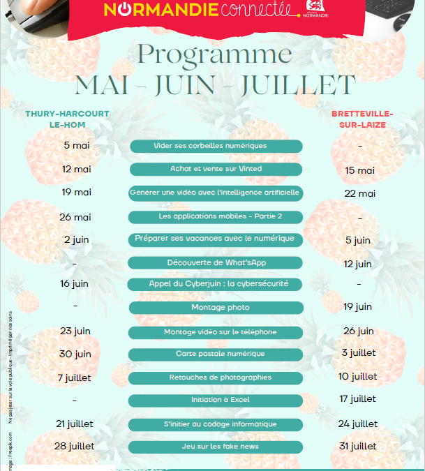 Espace Public Numérique : Ateliers mai, juin et juillet 2025