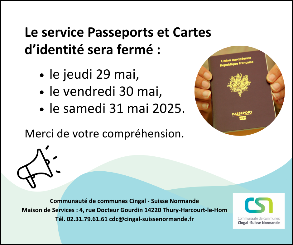 Fermeture exceptionnelle du service Passeports et Cartes Nationales d’Identité