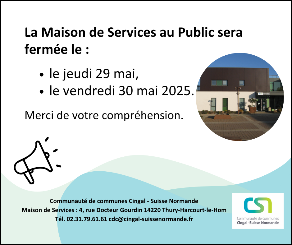 Fermeture exceptionnelle de la Maison de Services au Public