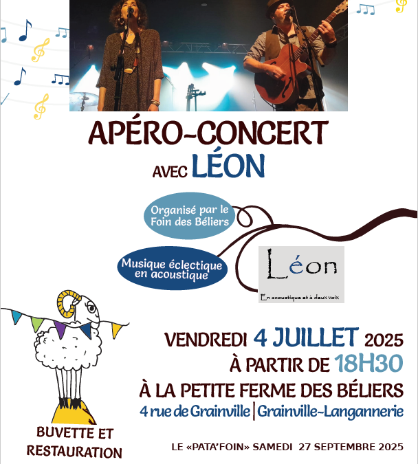 Apéro-concert le vendredi 4 juillet à Grainville-Langannerie
