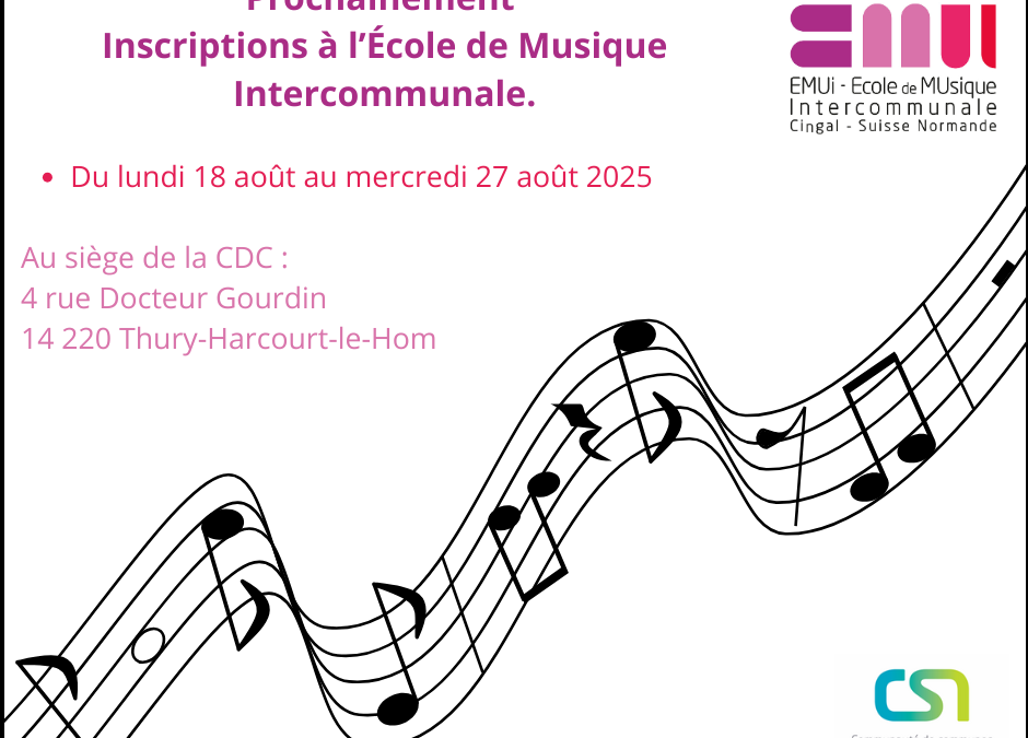 Inscriptions École de Musique Intercommunale