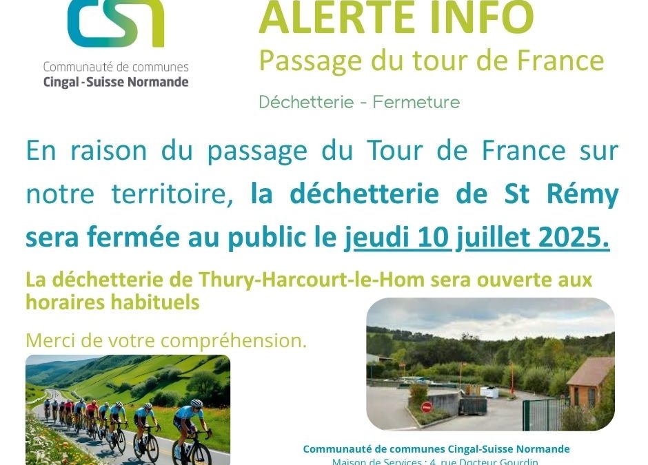 Fermeture de la déchetterie de Saint-Rémy-sur-Orne