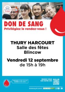 Don du sang le 12 septembre à Thury-Harcourt-le-Hom