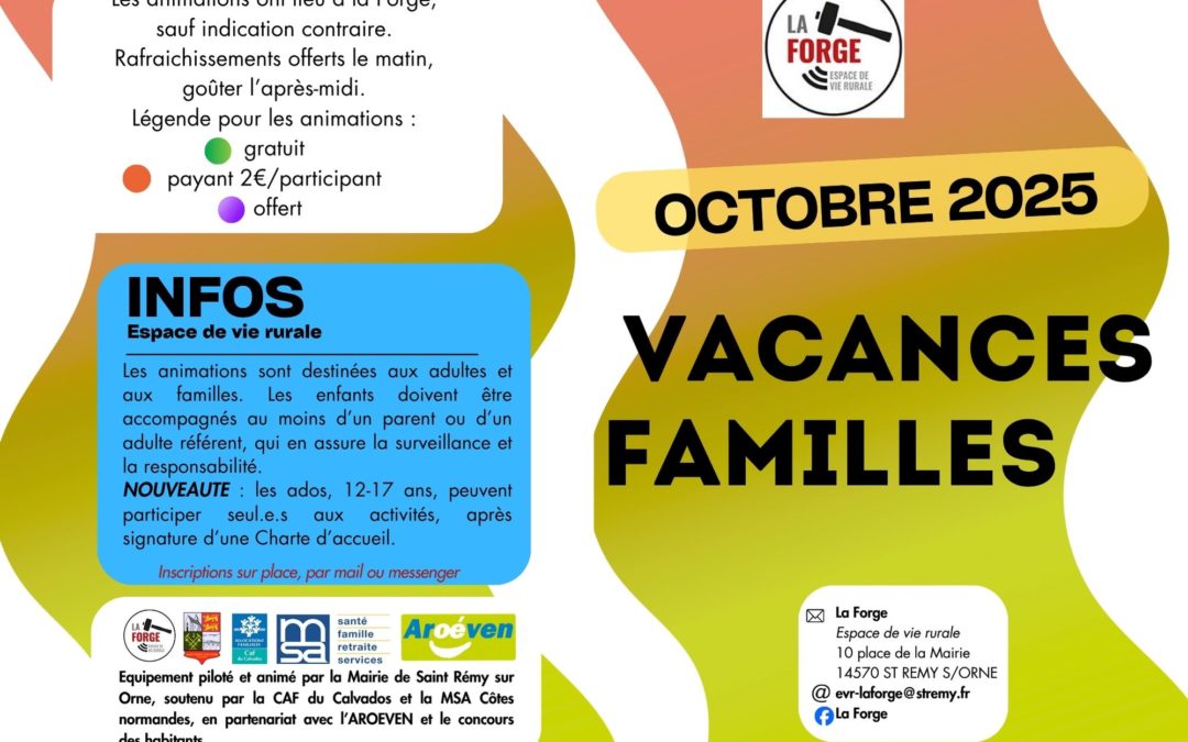 Programme de La Forge – Saint-Rémy-sur-Orne – Octobre 2025