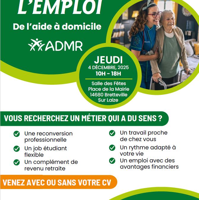 ADMR : Café de l’emploi le 4 décembre