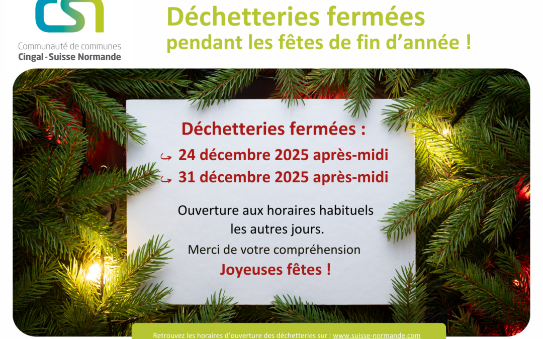 Fermeture des déchetteries à Thury-Harcourt-le-Hom et Saint-Rémy-sur-Orne