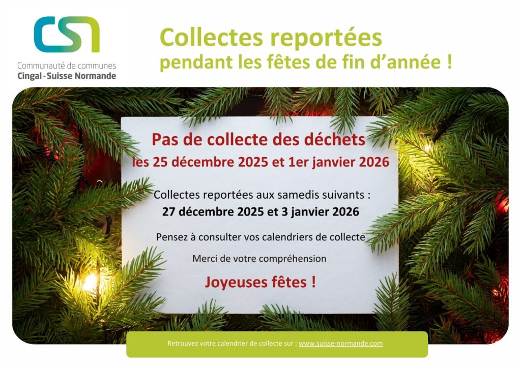 Déchets : deux collectes reportées pendant les fêtes