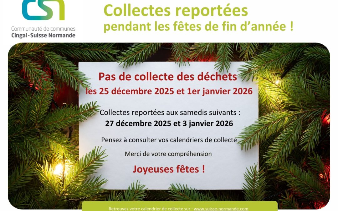 Déchets : deux collectes reportées pendant les fêtes