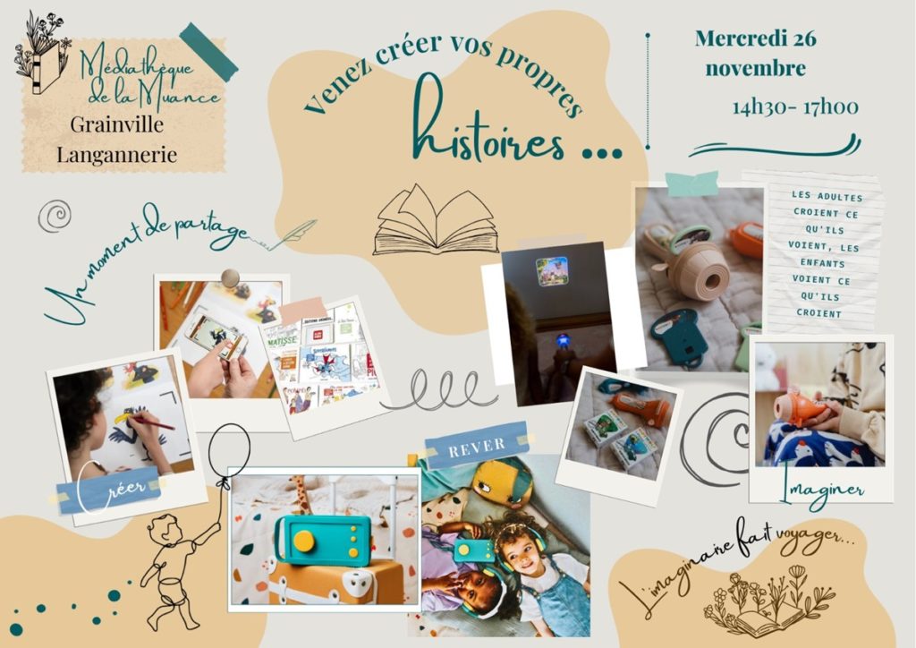 Atelier à la médiathèque de la Muance à Grainville-Langannerie