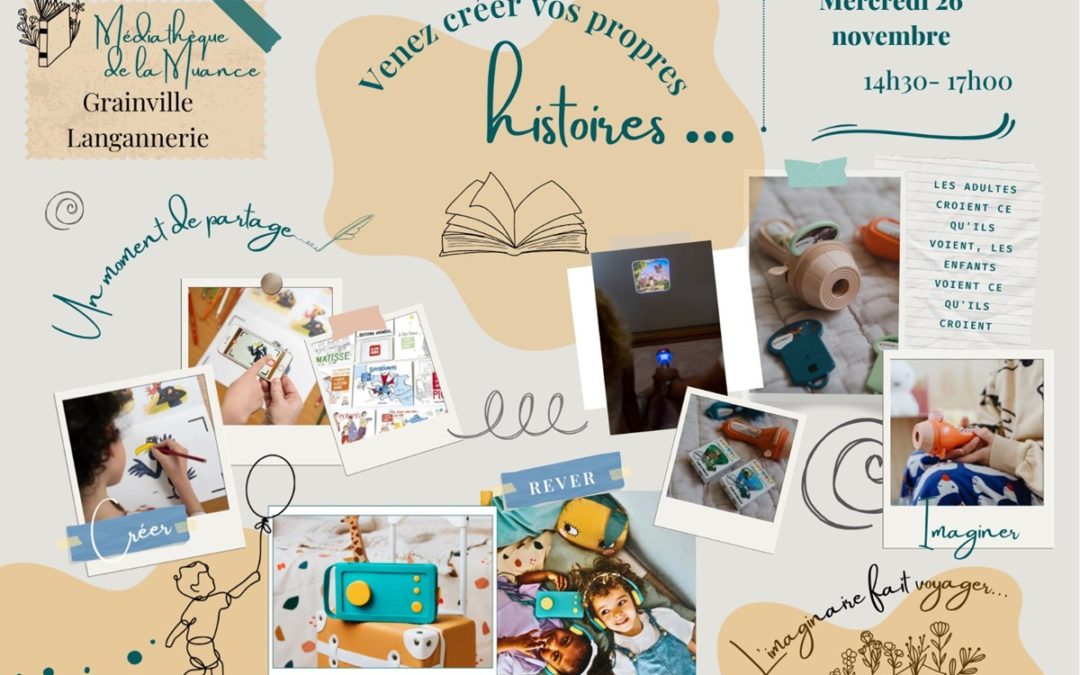 Atelier à la médiathèque de la Muance à Grainville-Langannerie