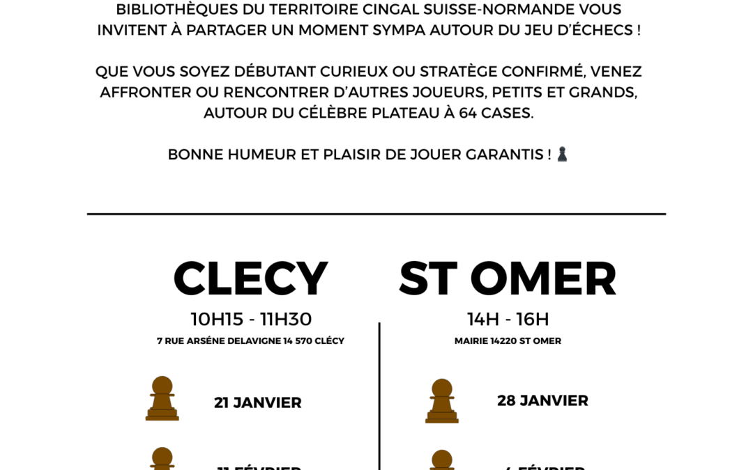 Ateliers jeux d’échecs dans les bibliothèques