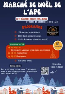 Marché de Noël de l’école des Quatre Vents le 14 décembre