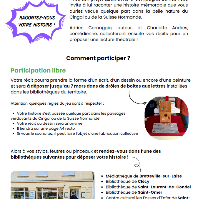 La Compagnie Baïnes vous invite à participer à son projet “Lieux Dits”