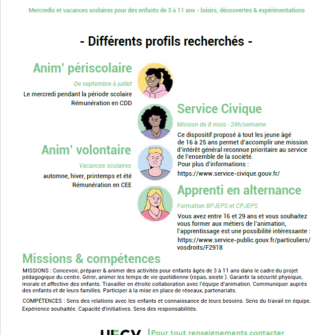 L’accueil de loisirs de Thury-Harcourt-le-Hom recrute des animateurs / animatrices