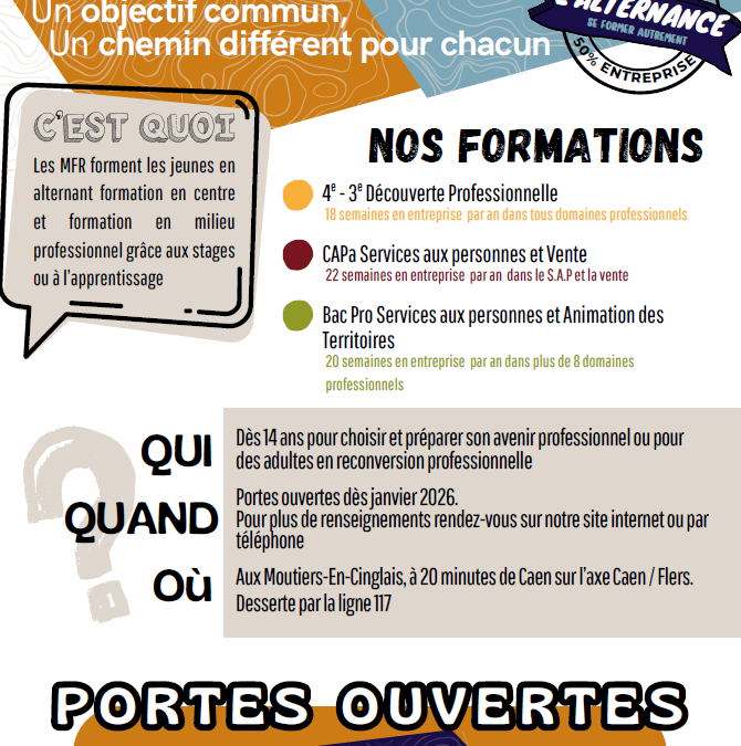 Porte Ouverte de la MFR la Bagotière le 14 mars 2026