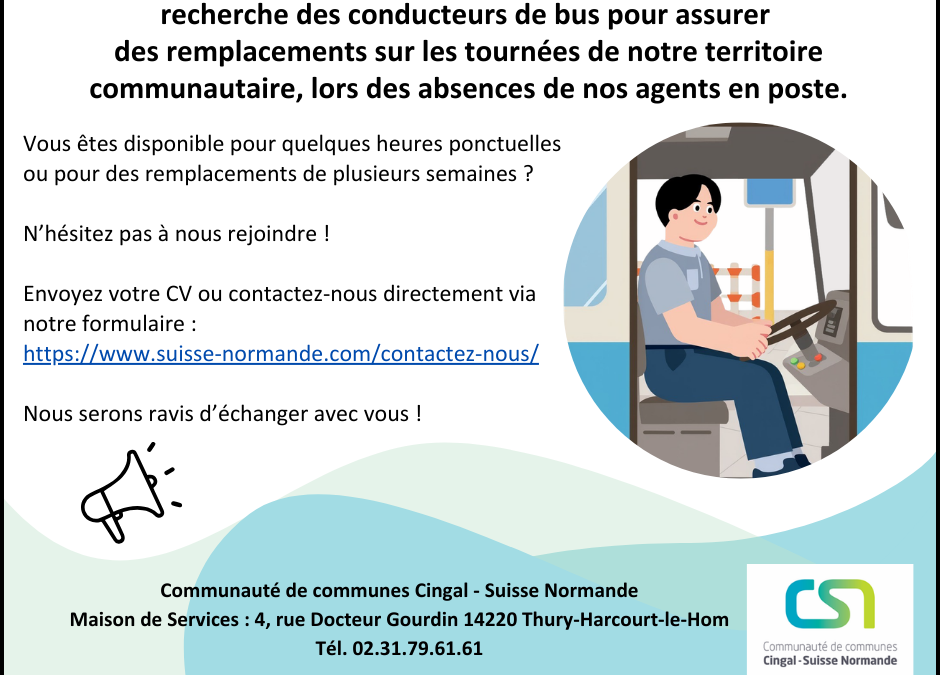 La communauté de communes recherche des conducteurs de bus