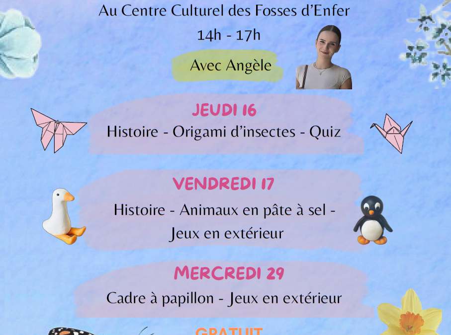 Ateliers créatifs au centre culturel des Fosses d’Enfer à Saint-Rémy-sur-Orne