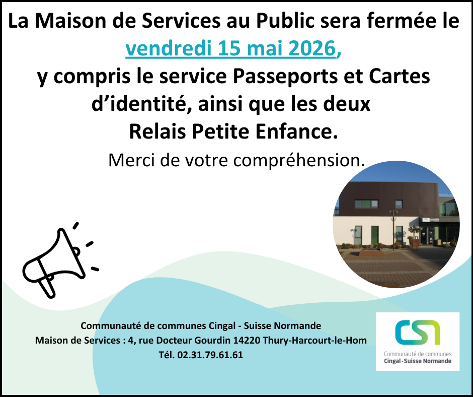 Fermeture exceptionnelle de la Maison de Services au Public