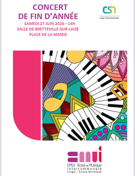 Concert de fin d’année de l’École de Musique Intercommunale le 27 juin