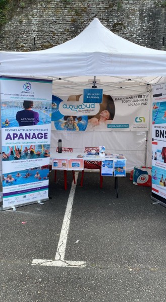 Retour en image : présence d’Aquasud et de l’association Apanage au Village des Sport organisé le 30 mai 2026