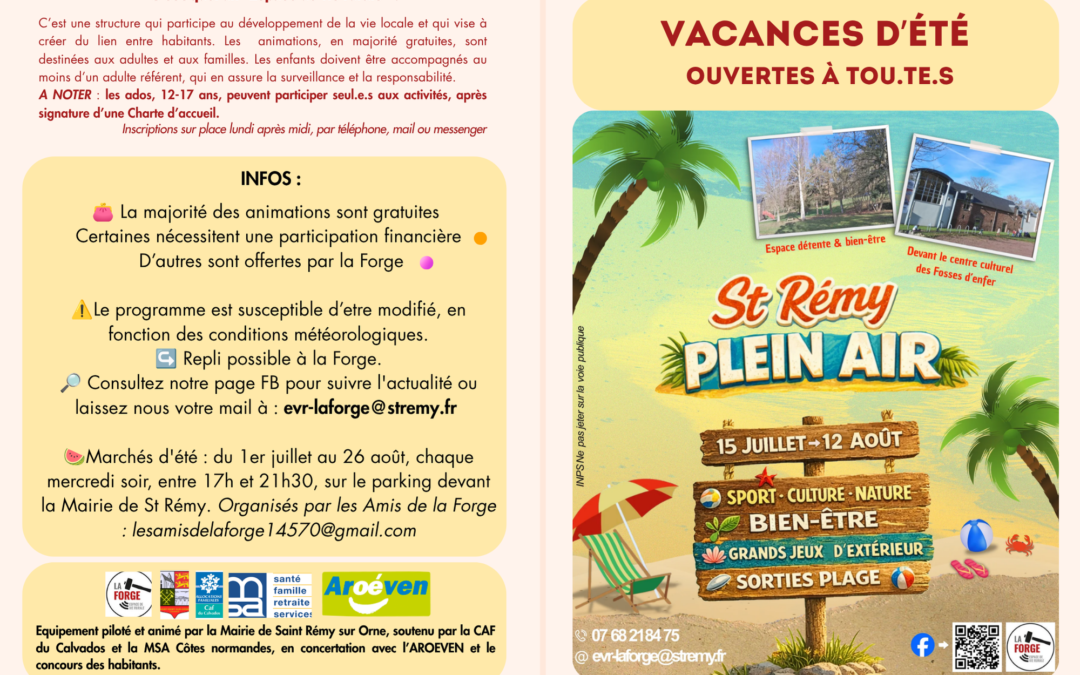 Saint-Rémy Plein Air : Programme du 15 juillet au 12 août