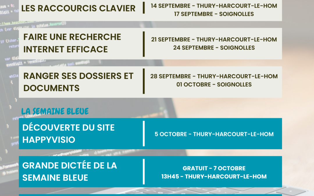 Le programme des ateliers numériques de septembre et octobre est arrivé !