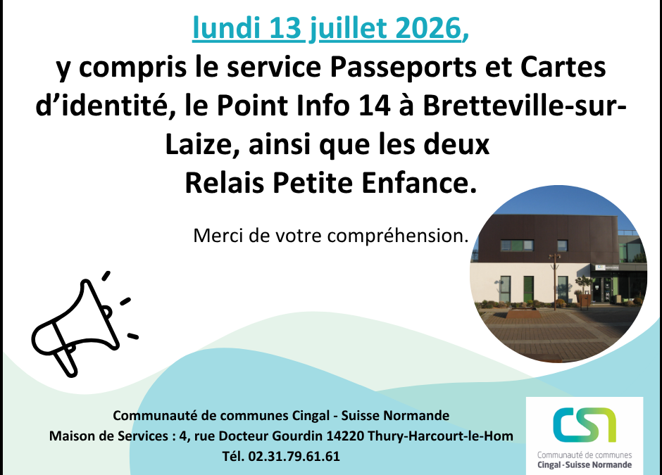 Fermeture exceptionnelle de la Maison de Services au Public